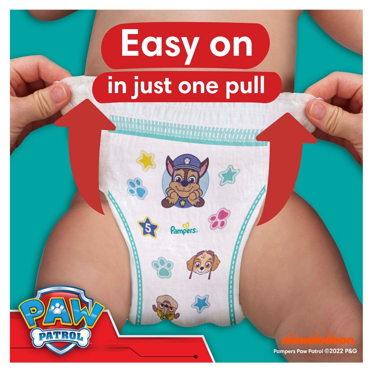 Pampers Paw Patrol Baby Dry Nappy Pants Size 5, 160 Pack