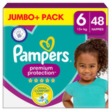 Pampers Premium Protection Jumbo+ Pack Nappies Size 6, 13kg+ x48