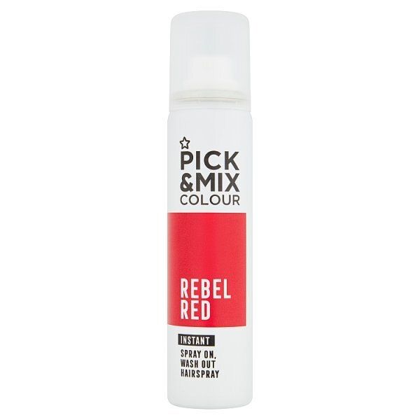 Pick & Mix Temporary Hair Colour Spray Black 75ml Red