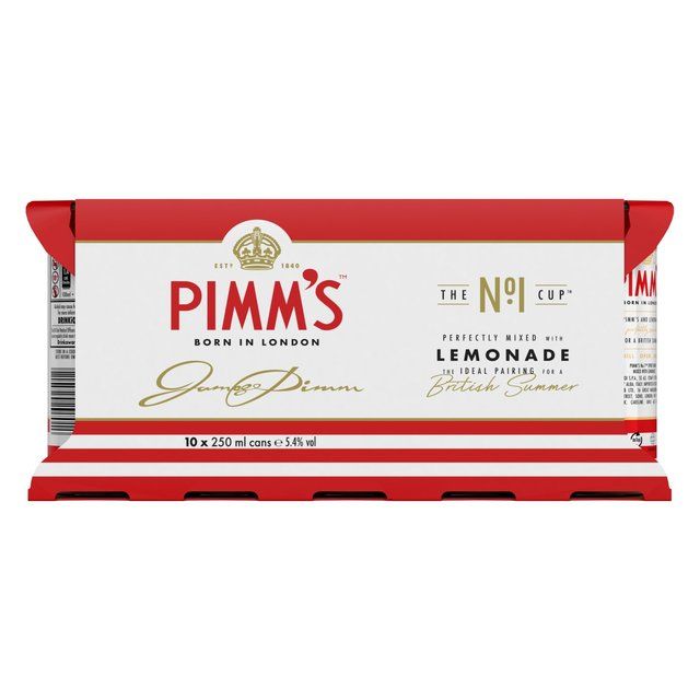 Pimm's No1 Cup & Lemonade Premix Liqueurs Ready to Drink 10 x 250ml