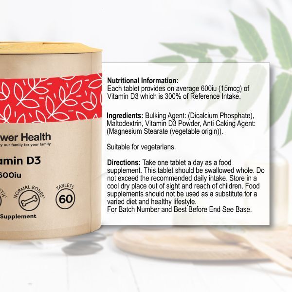 Power Health Vitamin D3 600iu Tabs - 60s