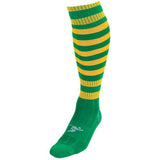 Precision Adult Pro Hooped Football Socks (7-12) Green/Gold / 0.10EA