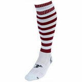 Precision Adult Pro Hooped Football Socks (7-12) White/Maroon / 1EA
