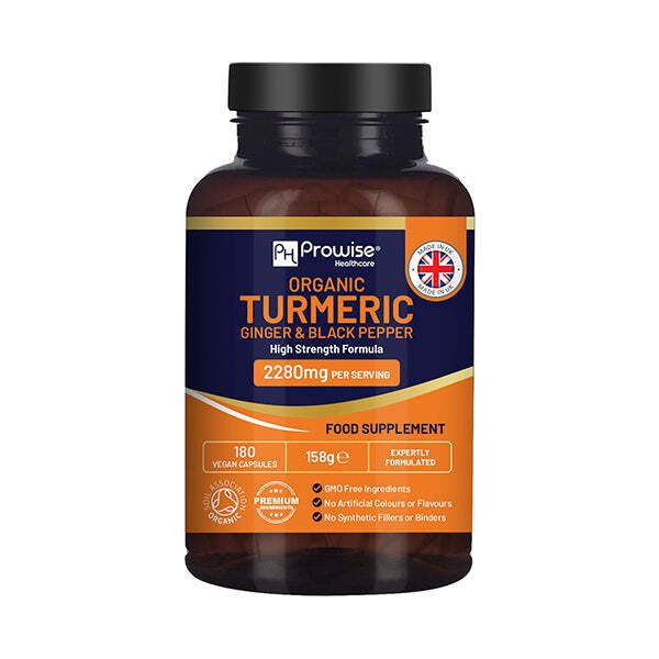 Prowise Organic Turmeric 2280mg Black Pepper & Ginger x 180