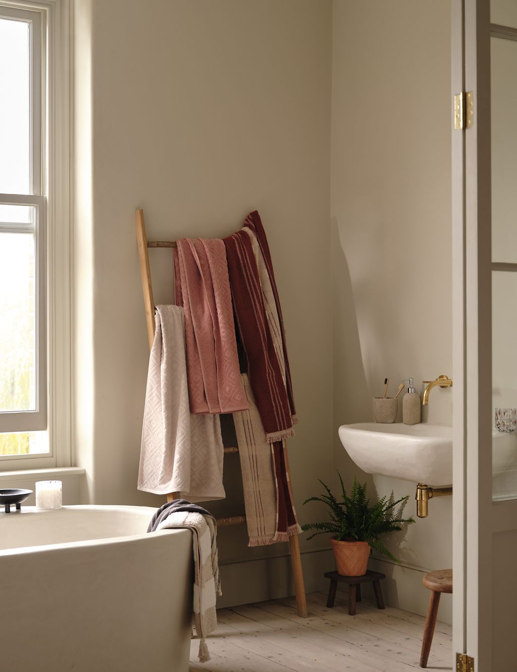 Pure Cotton Striped Fringed Towel