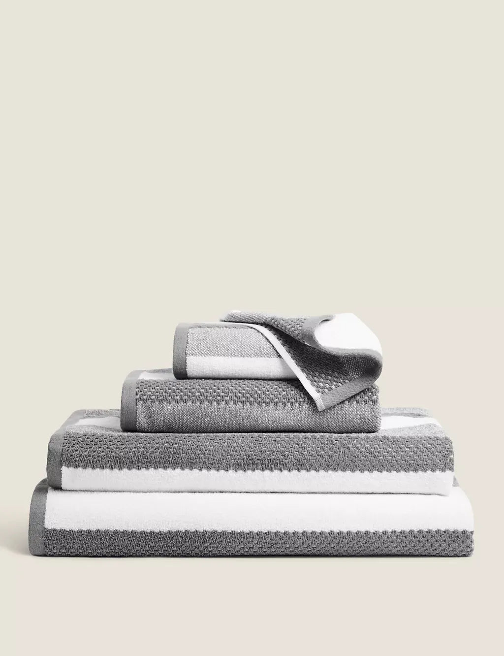 Pure Cotton Striped Textured Towel