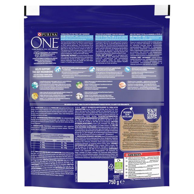 Purina One Light Chicken Dry Cat Food 750g