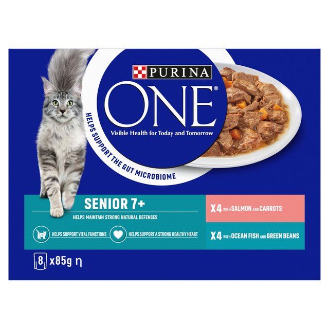 Purina One Senior 7+ Mini Fillets Salmon & Ocean Fish Wet Cat Food 8 x 85g
