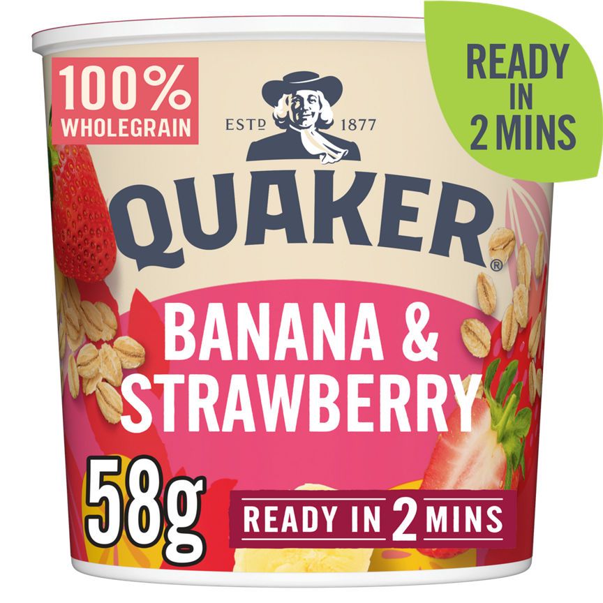 Quaker Banana & Strawberry Porridge Pot 58g
