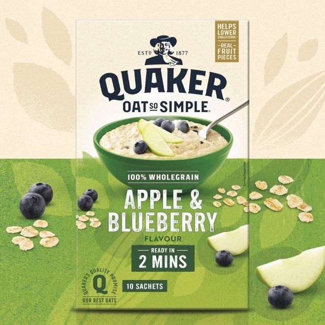 Quaker Oat So Simple Apple & Blueberry Porridge Sachets Cereal 10 per pack