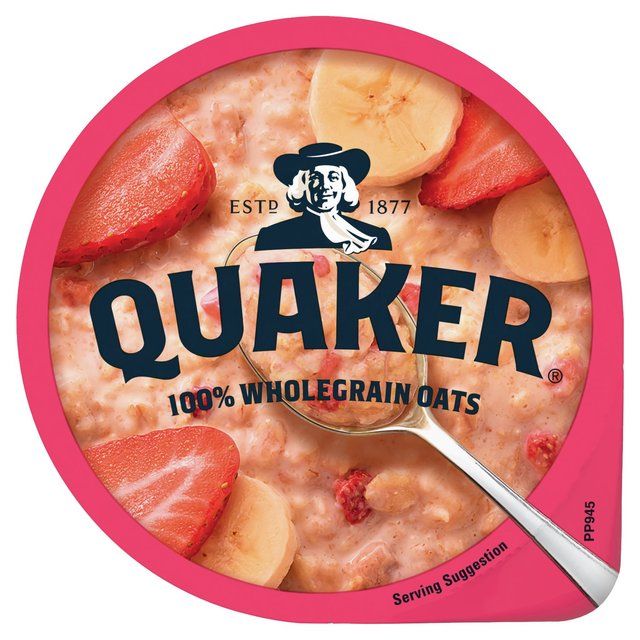 Quaker Oat So Simple Banana Strawberry Porridge Cereal Pot 58g