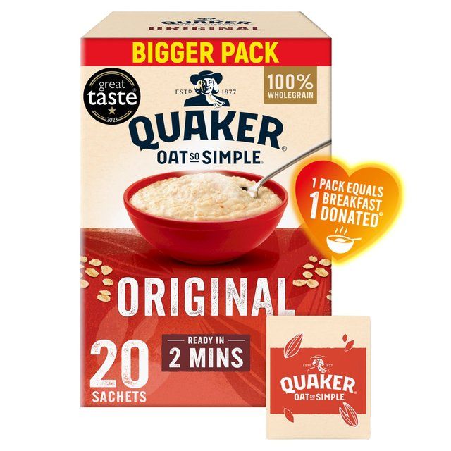 Quaker Oat So Simple Family Pack Original Porridge Sachets Cereal 20 per pack