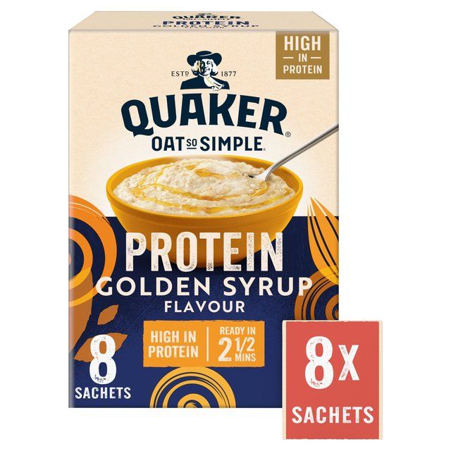 Quaker Oat So Simple Protein Golden Syrup Porridge Sachets Cereal 8 per pack