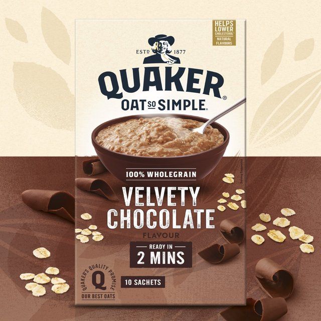 Quaker Oat So Simple Velvety Chocolate Porridge Cereal Sachets 10 per pack
