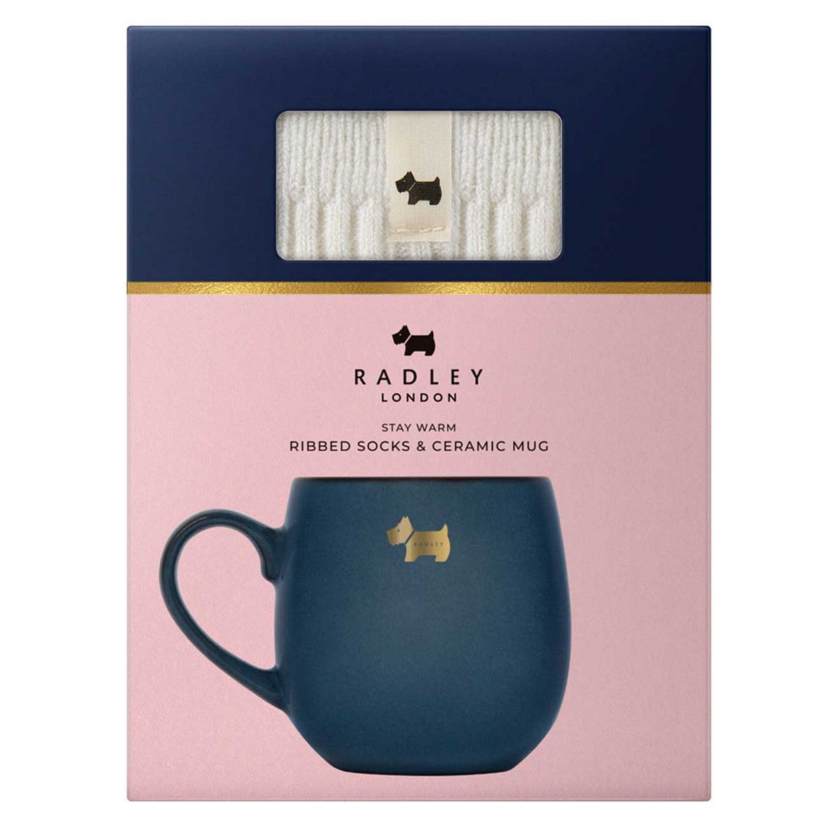Radley London Stay Warm Ribbed Socks & Ceramic Mug