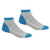 Regatta Womens Samaris Block Ankle Socks (Pack of 2) (6-8) Light Steel/Niagra Blue / 150.0EA