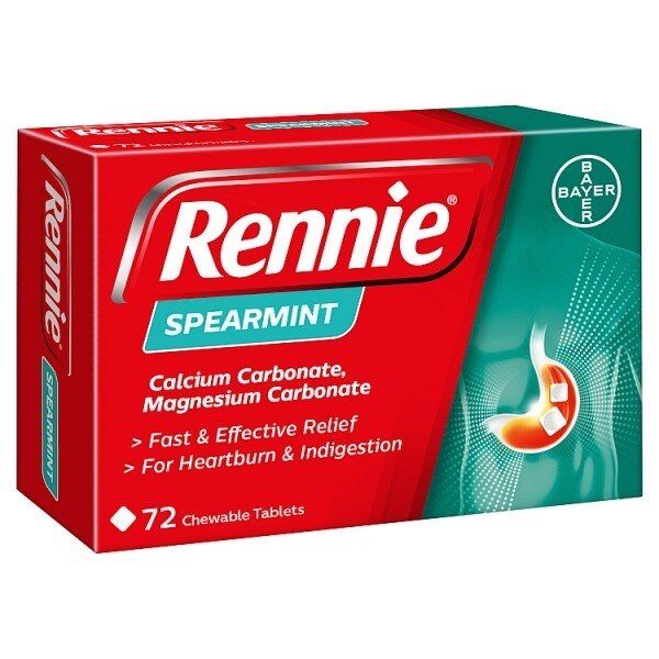 Rennie Spearmint Heartburn & Indigestion Relief 72 Tablets