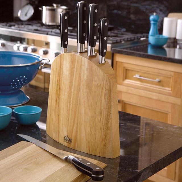 Richardson Sheffield V Sabatier Natural Wood Knife Block 5 per pack