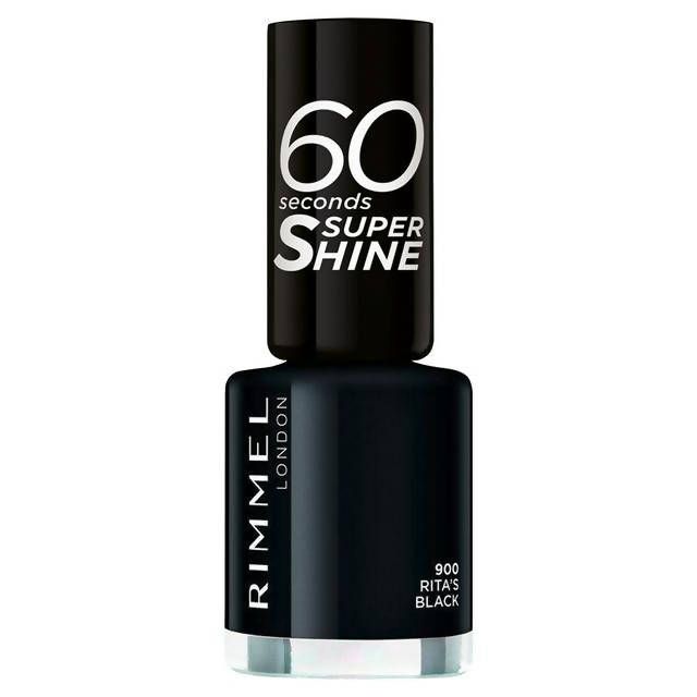Rimmel 60 Seconds Rita's Black Nail Polish 8ml