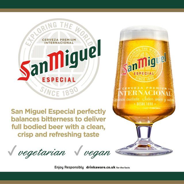 San Miguel Premium Lager Beer Chilled To Your Door Bottles 18 x 330ml