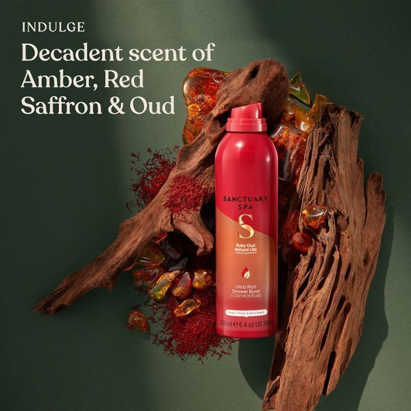 Sanctuary Spa Ruby Oud Natural Oils Ultra Rich Shower Burst