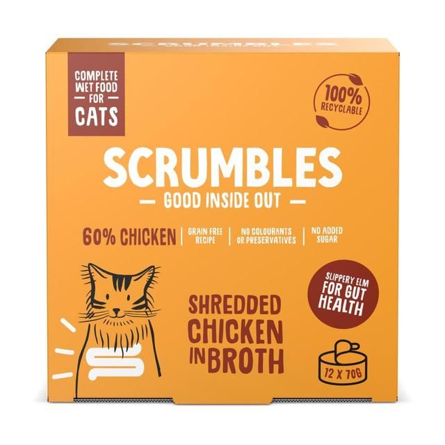 Scrumble Wet Cat Shredded Chicken in Broth 12 x 70g
