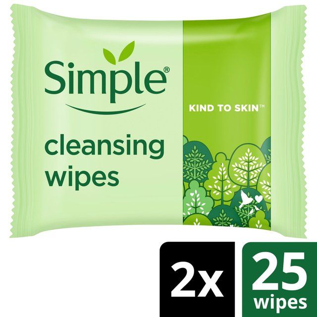 Simple Kind to Skin Biodegradable Face Wipes 2 x 25 per pack