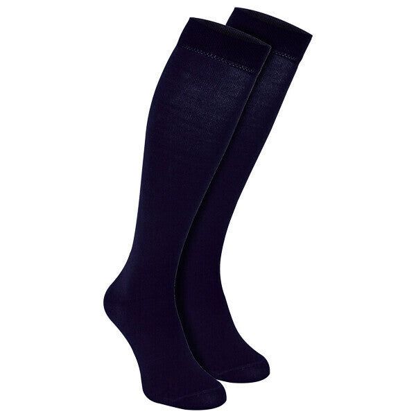 Sock Snob 2 Pairs Mens Knee High Bamboo Socks 6-11 UK Navy Blue / 2EA