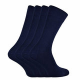 Sock Snob 4 Pairs Mens Soft Bamboo Crew Socks 7-11 UK Navy / 4EA