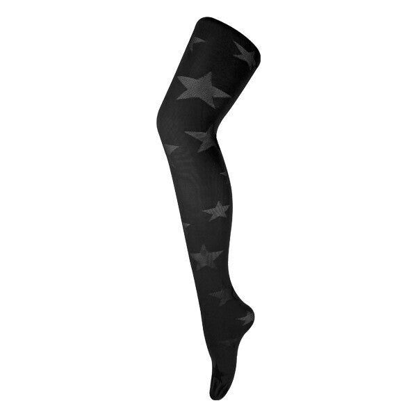 Sock Snob Ladies 80 Denier Opaque Patterned Tights 8-14 UK Star Black / 1EA