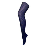 Sock Snob Ladies 80 Denier Opaque Patterned Tights 8-14 UK Weave Blue