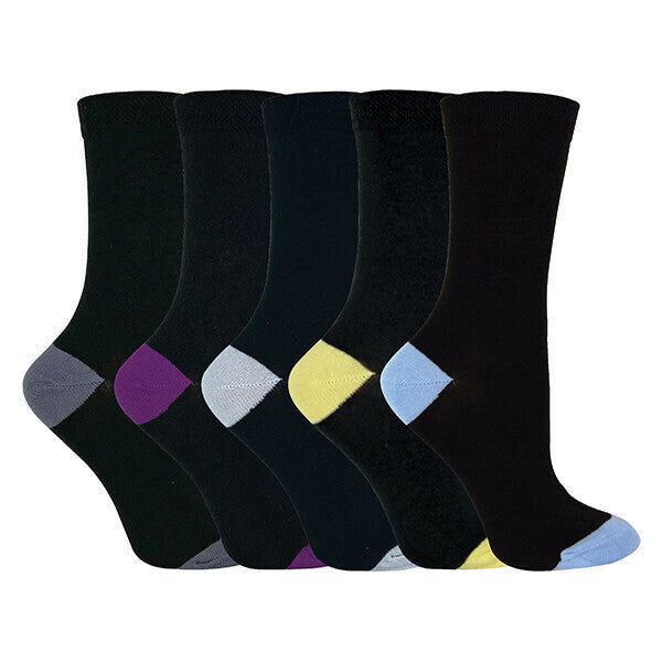 Sock Snob Ladies Heel & Toe Cotton Socks 4-8 UK CS2 / 5EA