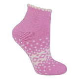 Sock Snob Ladies Low Cut Wool Non Slip Slipper Socks 4-8 UK Pink / 1EA