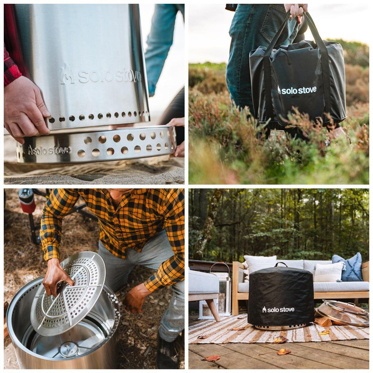 Solo Stove Bonfire 2.0 Wood Burning Stainless Steel Fire Pit Bundle