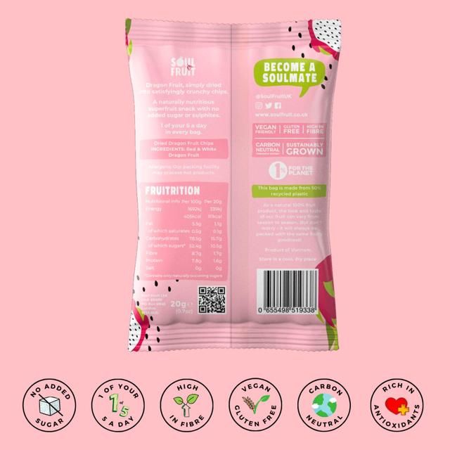 Soul Fruit Freeze Dried Dragon Fruit Crisps 20g