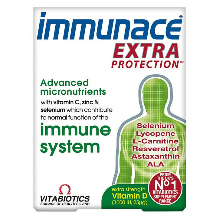 Vitabiotics Immunace Extra Protection - 30 Tablets Immune Support Supplements Boots