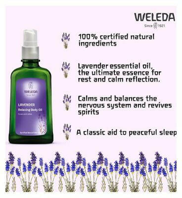 Weleda Lavender Body Oil Vegan 100ml Make Up & Beauty Accessories Boots