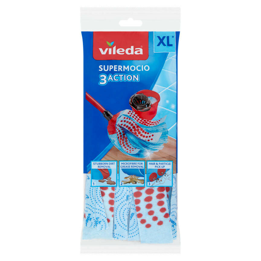 Vileda SuperMocio 3Action XL Mop Refill Accessories & Cleaning ASDA