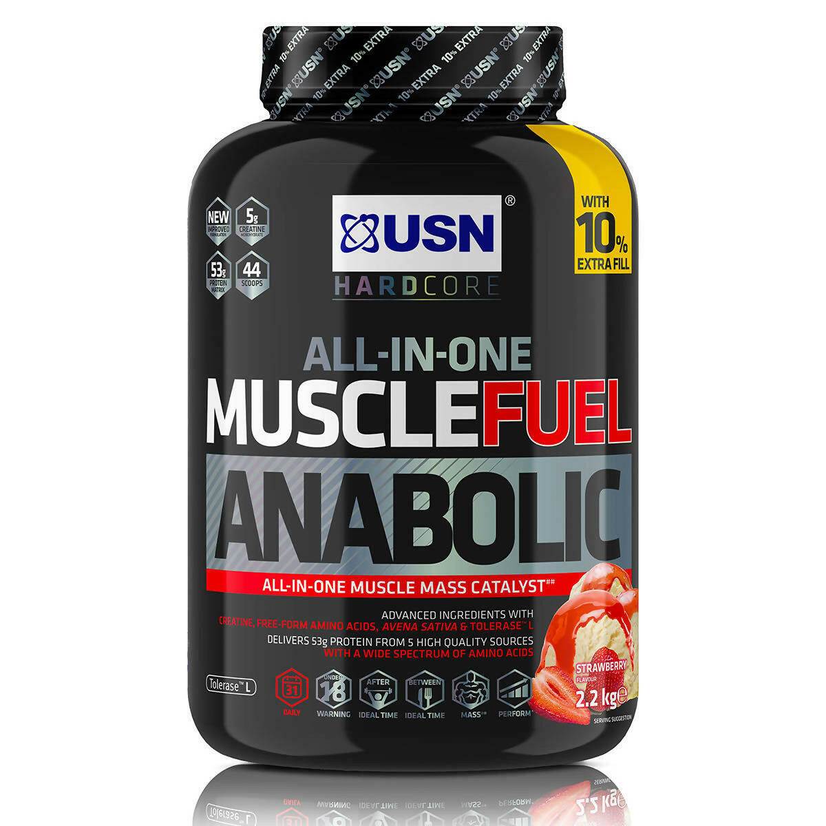 USN Muscle Fuel Strawberry Anabolic Powder, 2.2kg GOODS Costco UK