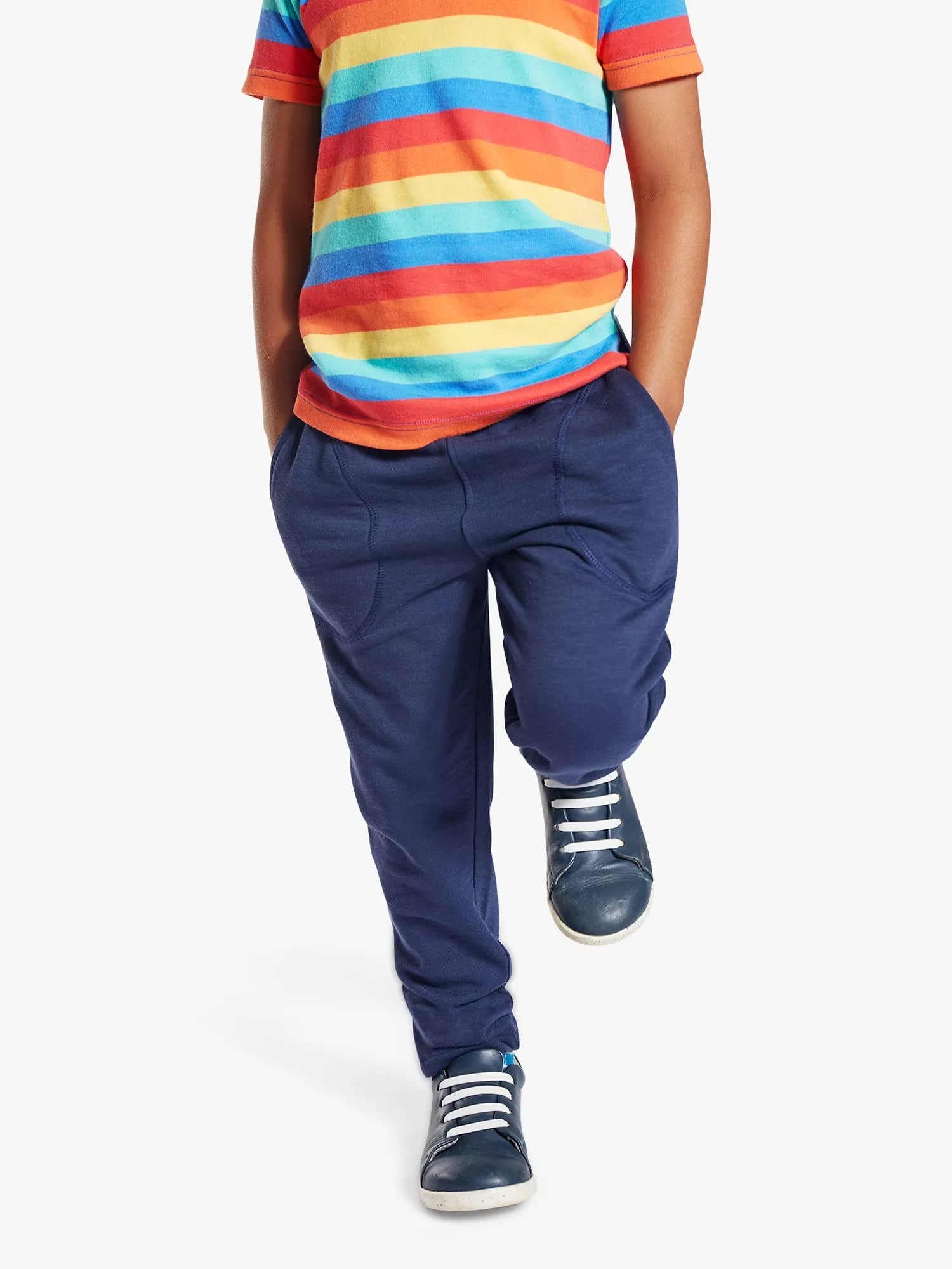 Frugi Kids' Jacob Organic Cotton Joggers, Indigo - McGrocer