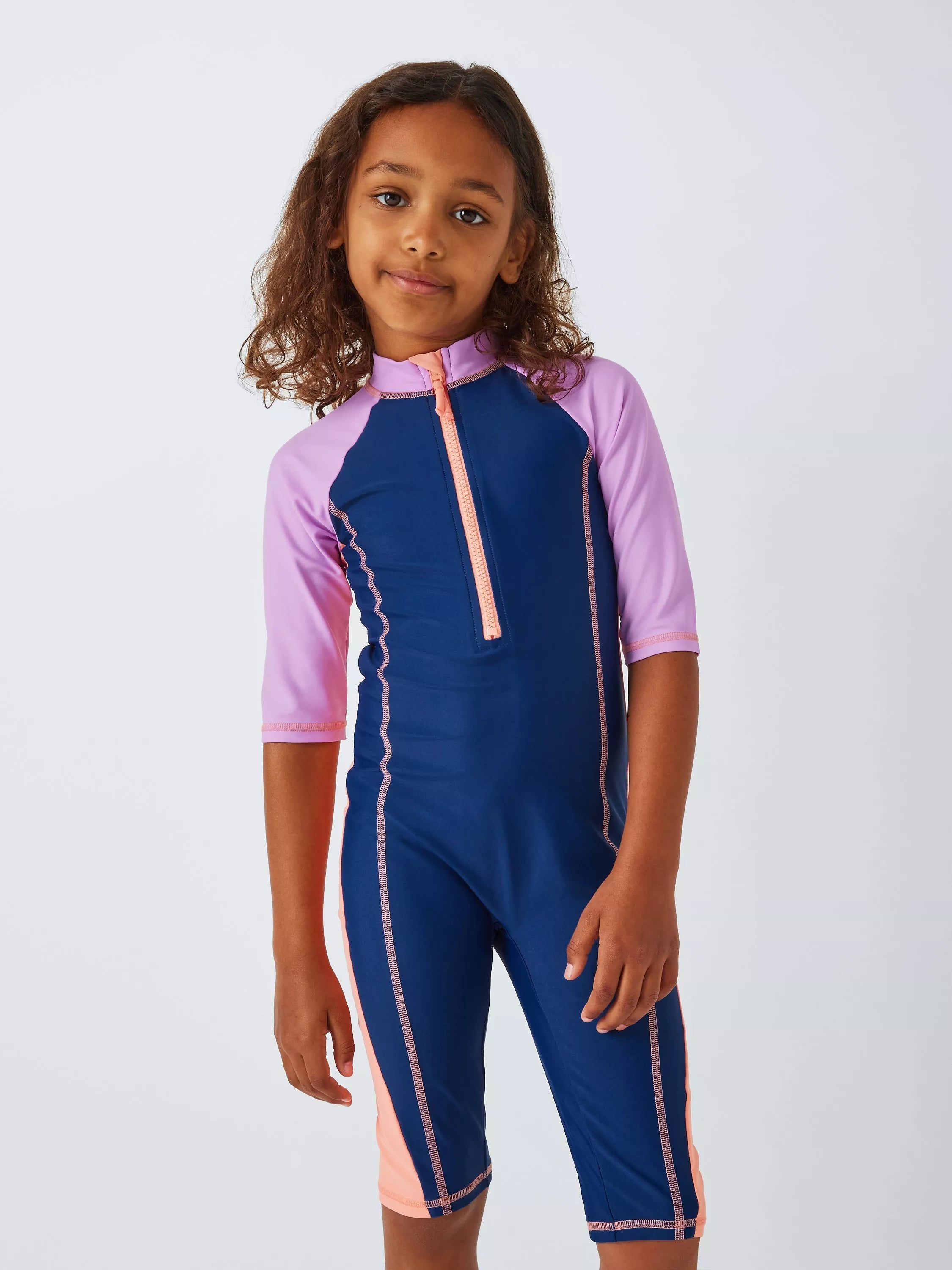 John Lewis Kids' Colour Block UPF 40+ Sunpro Swimsuit, Multi - McGrocer