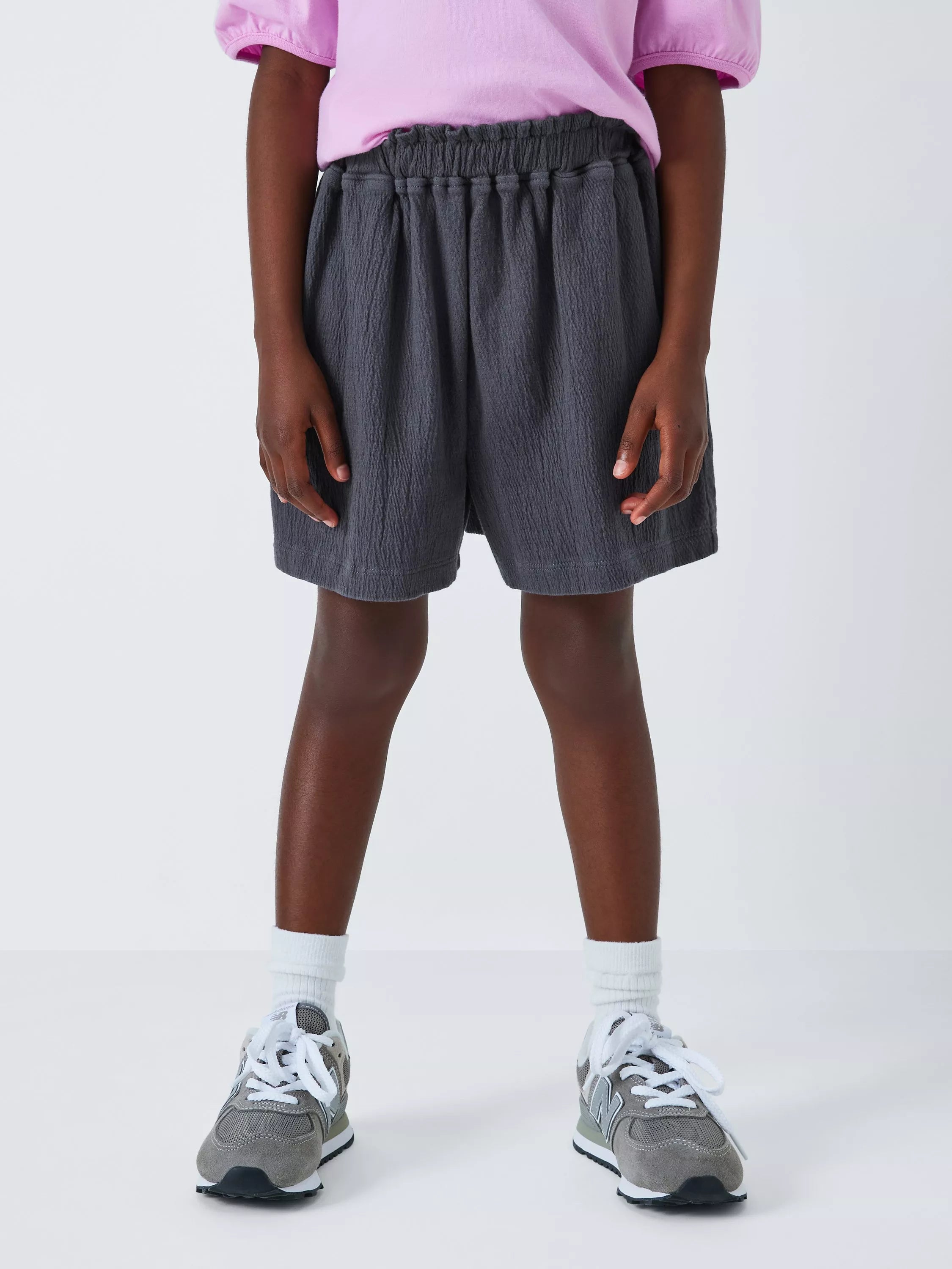 John Lewis ANYDAY Kids' Crinkle Shorts, Nine Iron - McGrocer