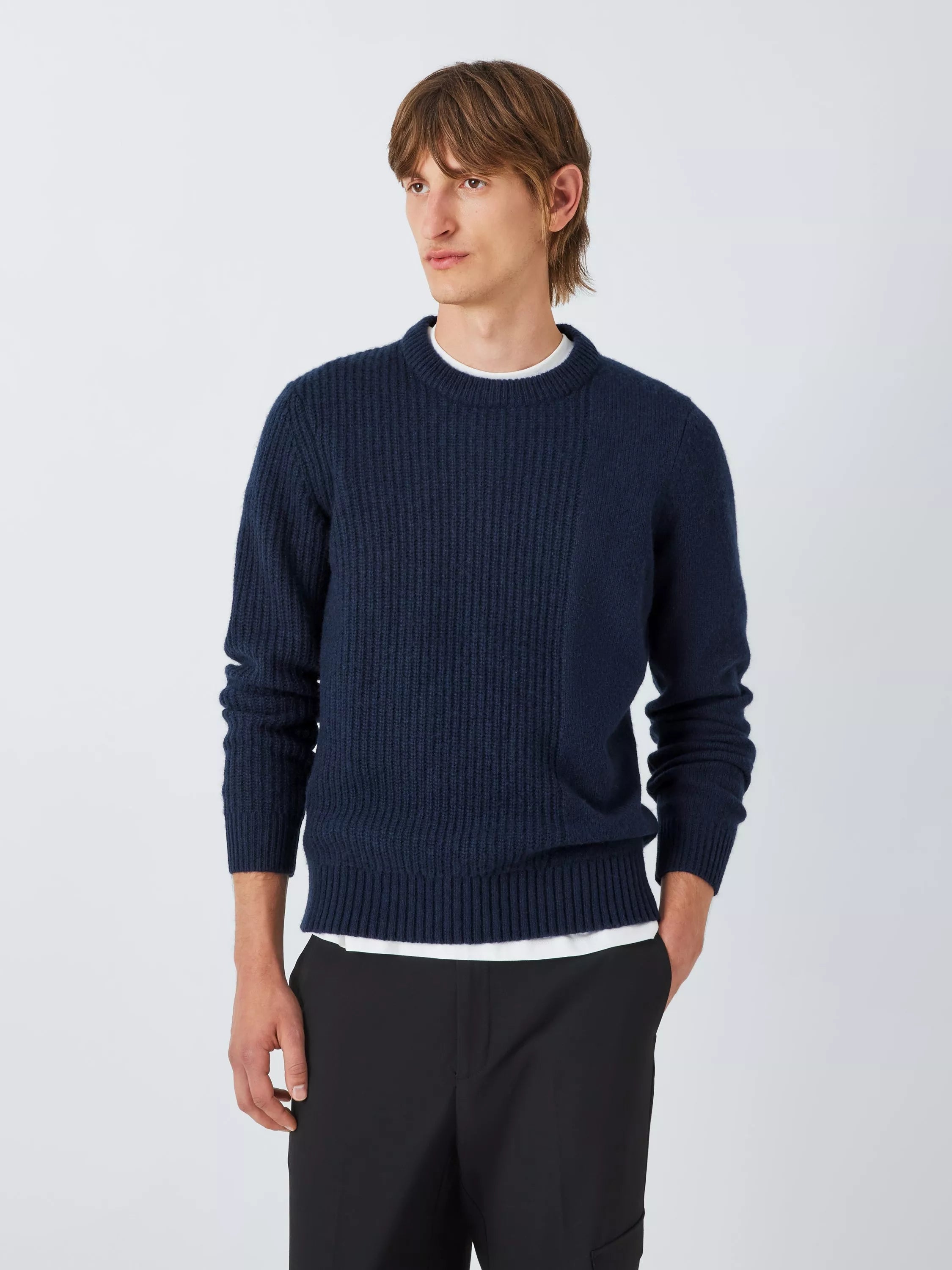 Kin Asymmetric Knit Jumper, Dark Sapphire - McGrocer
