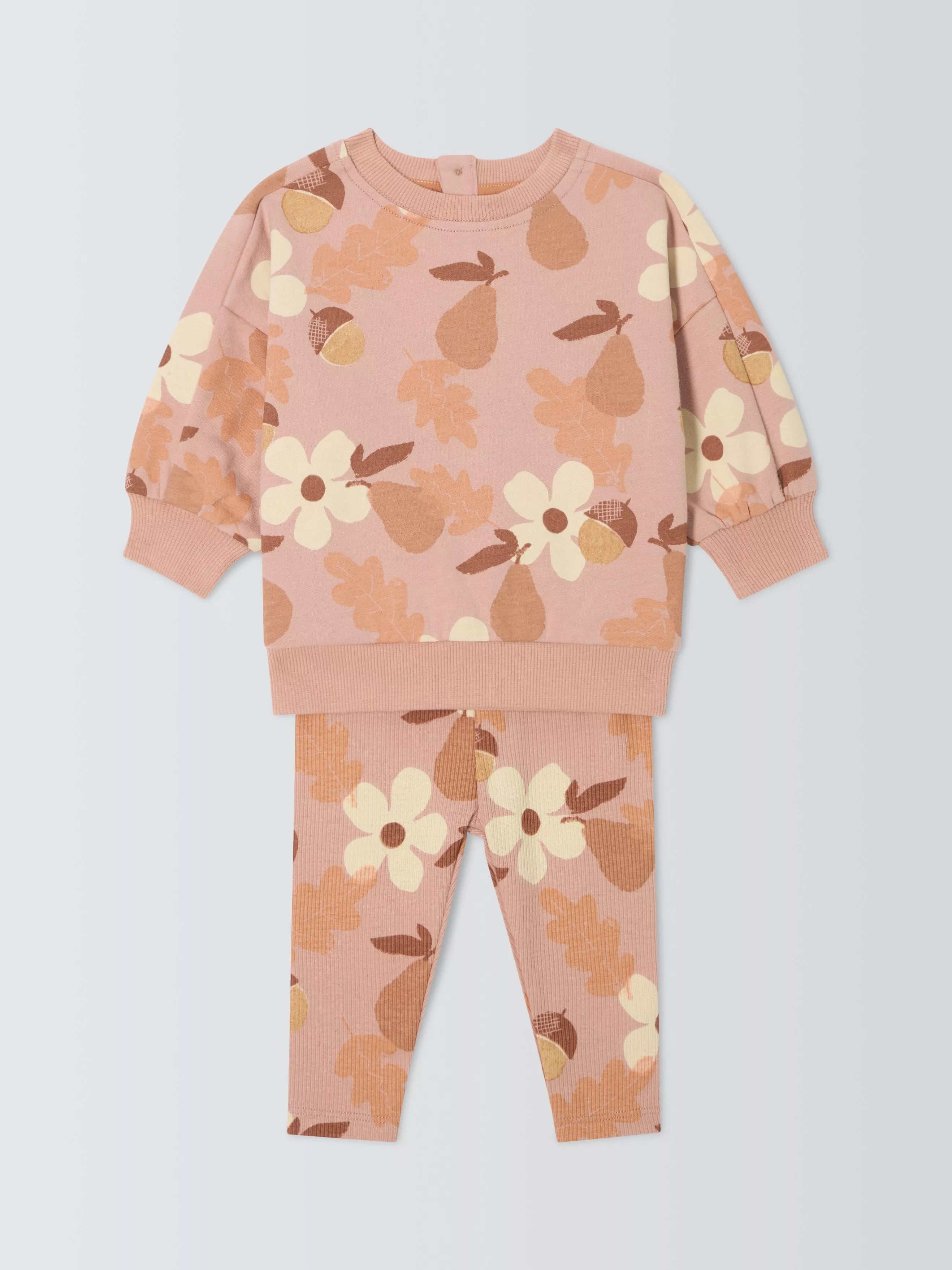 John Lewis Baby Cotton Fruit Sweatshirt and Leggings Set, Multi - McGrocer