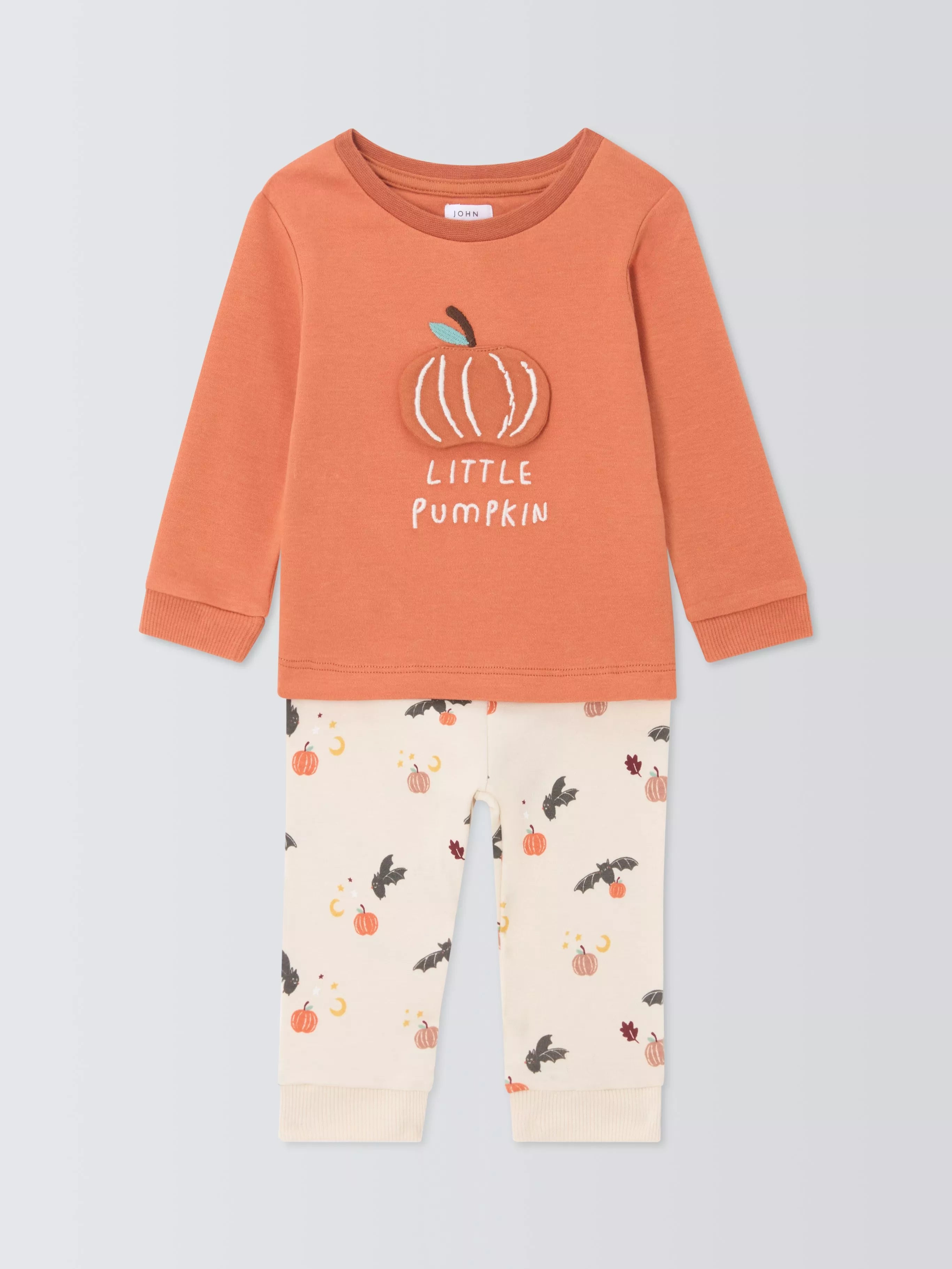 John Lewis Baby Little Pumpkin Pyjamas, Orange - McGrocer