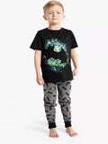 Brand Threads Kids' Batman T-Shirt Pyjama Set, Black - McGrocer