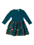 Little Green Radicals Baby Forest Long Sleeve Dress, Dark Green - McGrocer
