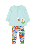 Frugi Baby Opal Top and Leggings Set, Glacier/Multi - McGrocer