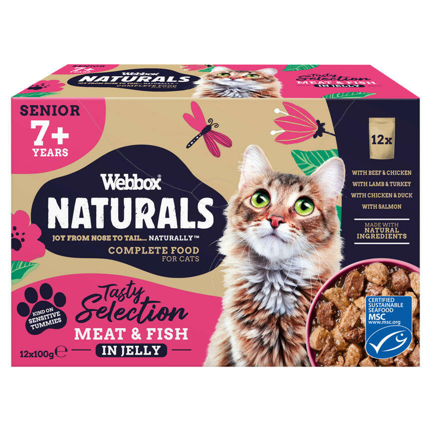 Webbox Premium Natural Selection in Jelly Senior Cat Food Pouches Cat Food & Accessories ASDA   