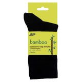 Boots Bamboo Comfort Top Socks 3 pair pack Black Size 4-7